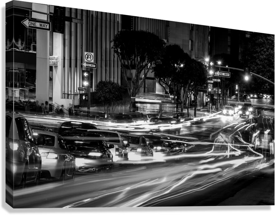 rush hour traffic on wilshire boulevard  horizont Canvas Print