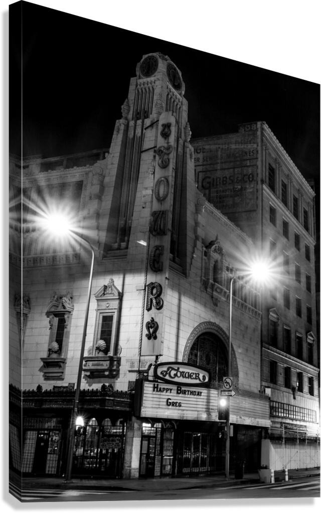 tower theater at night  vertical 4511 Greg 13k.jp Canvas Print