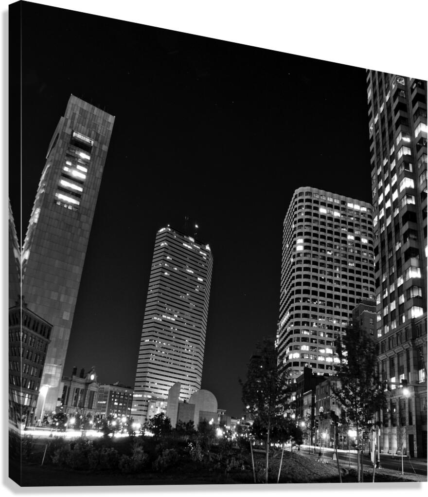 boston financial district night  square 38 Purcha Canvas Print