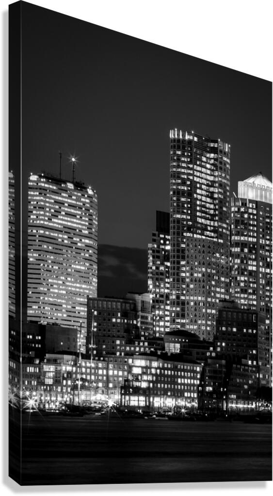 federal reserve bank building boston skyline  ver Canvas Print
