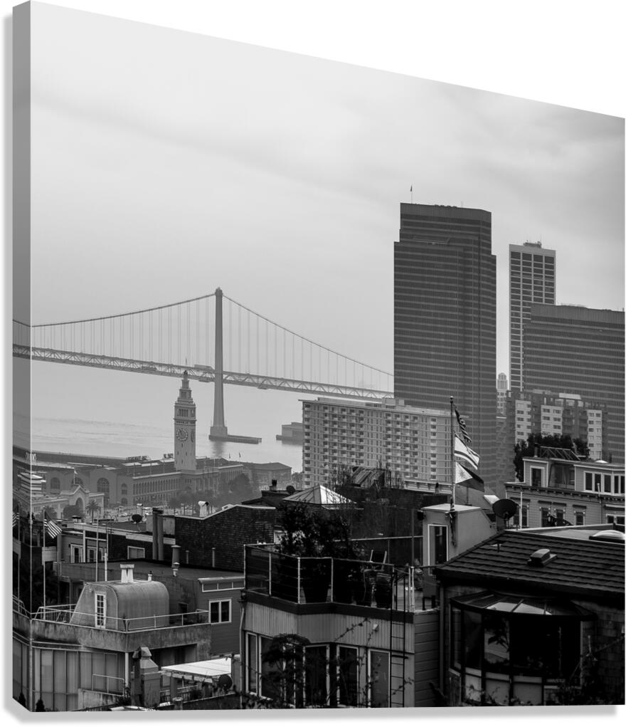 bay bridge telegraph hill  square 2038 Telegraph Canvas Print