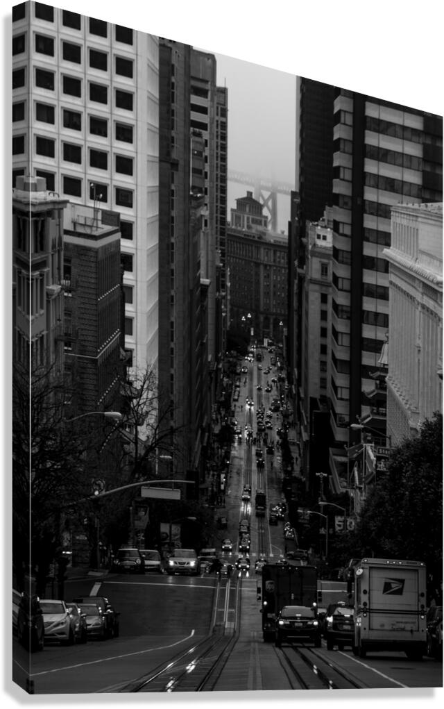 california street downtown san francisco  vertica Canvas Print