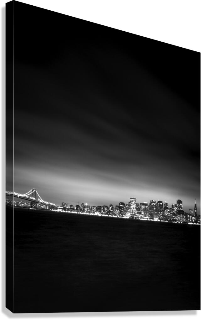 blanket fog above downtown san francisco  vertica Canvas Print