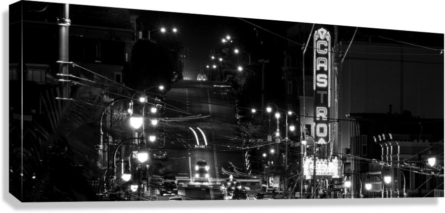 castro theater night  panoramic 2768 Castro 13k.j Canvas Print
