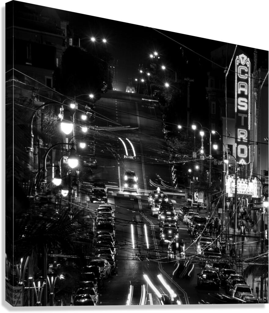 castro theater night  square 2768 Castro 13k Canvas Print