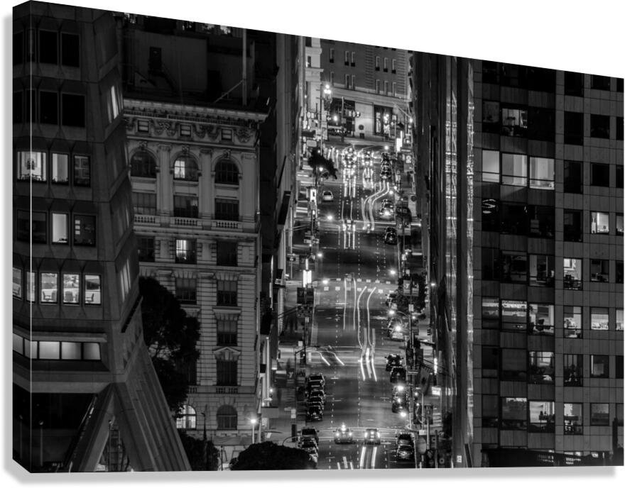 downtown san francisco traffic at night  horizont Canvas Print