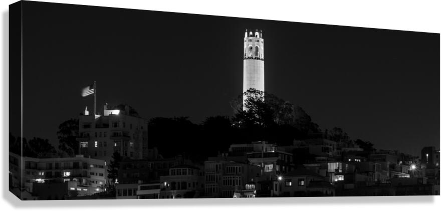 coit tower from russian hill  panoramic 494 Coit Canvas Print