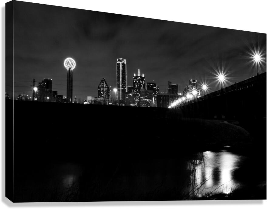 dallas skyline from trinity riverbed  horizontal Canvas Print