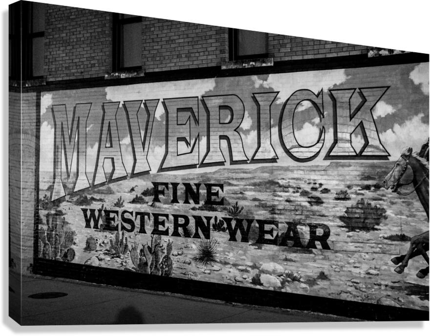 maverick fine western wear mural  horizontal 811 Canvas Print