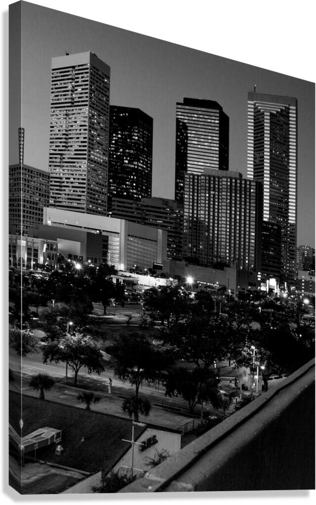 downtown houston tx skyline  vertical 3271 Amex 1 Canvas Print