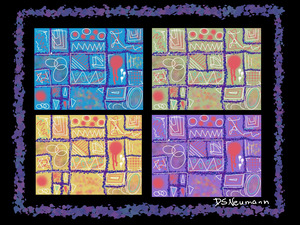 4 Squares In Black With Border