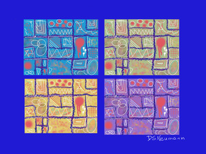 4 Squares In Blue