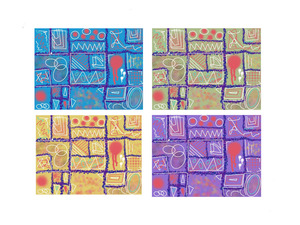 4 Squares In White