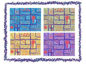 4 Squares In White With Border