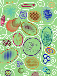 Abstract Circles In Green