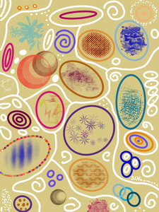 Abstract Circles In Ocre