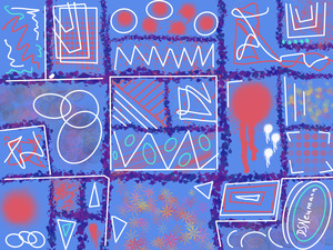 Abstract art - Divide  Conquer Blue 2