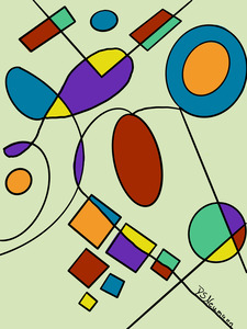 Geometric Doodles On Green