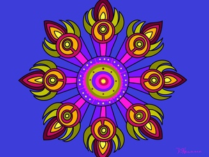 Kaleidoscope on blue by Dorothea Neumann