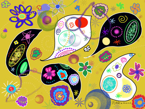 Abstract art - Paisley Gold