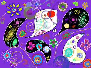Abstract art - Paisley  Dark Violrt
