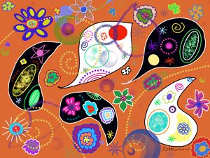 Abstract art - Paisley  Rust