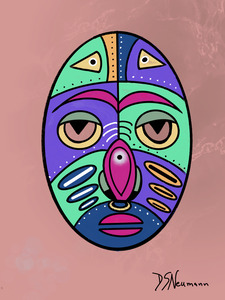 Simple Mask On Pale Rust Background