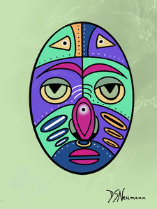 Simple Mask On Sage Green Background