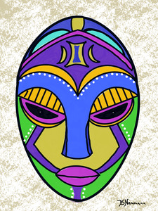 Tribal Mask with Spackled background