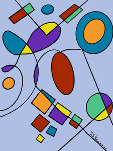  Geometric Doodles On Steel Blue