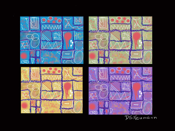 4 Squares In Black by Dorothea Neumann