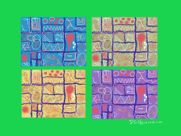 4 Squares In Bright Green by Dorothea Neumann