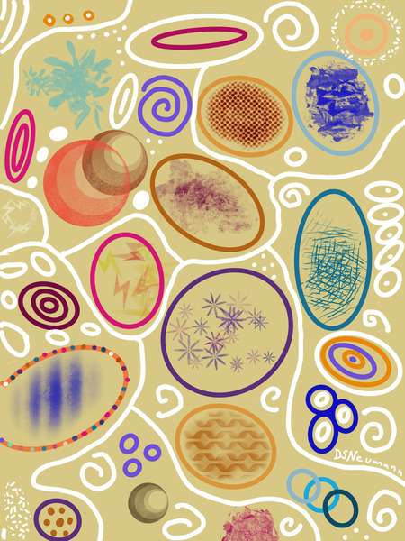 Abstract Circles In Ocre Print