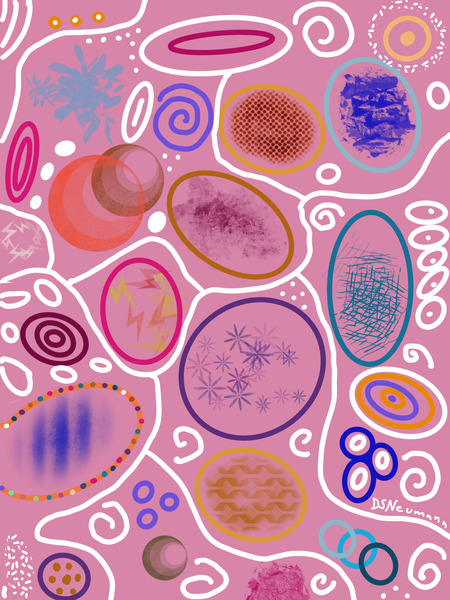 Abstract Circles In Pink by Dorothea Neumann