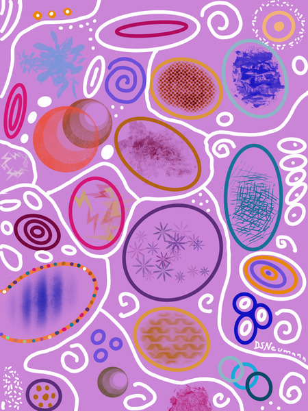 Abstract Circles In Violet by Dorothea Neumann