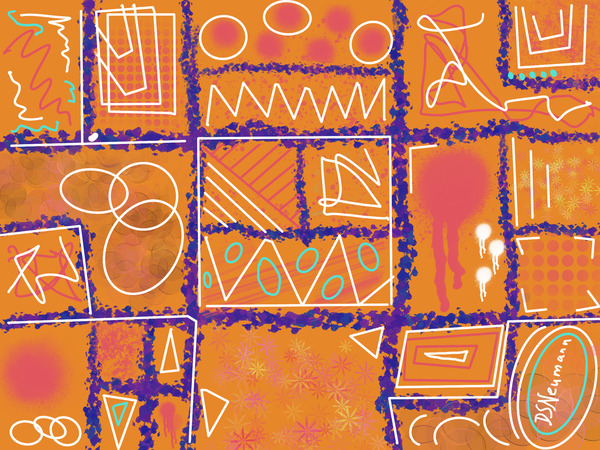 Divide  Conquer Orange Print