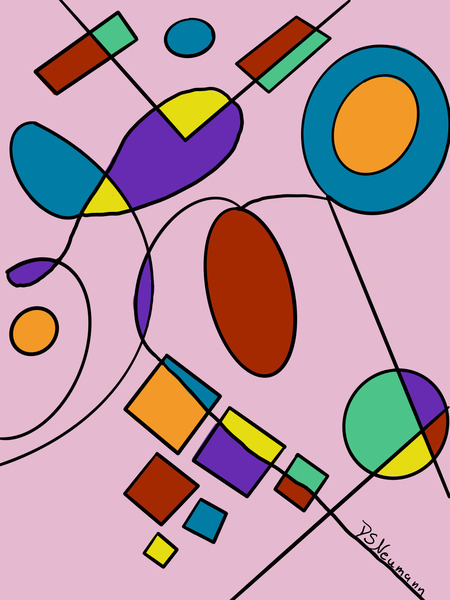 Geometric Doodles On Pink by Dorothea Neumann