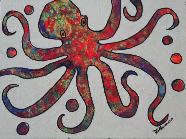 Whimsical Juggling Octopus  by Dorothea Neumann