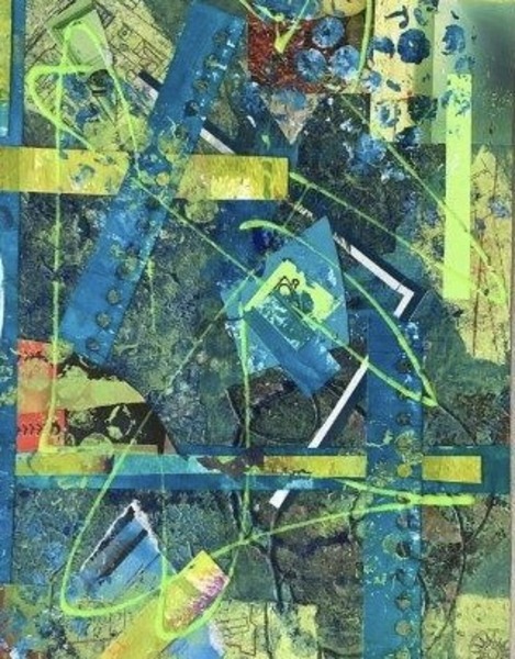 Lime  Blue Medley Print