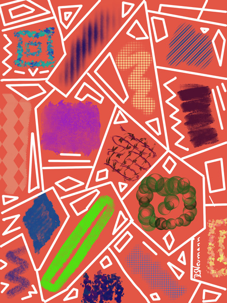 Rectangles In Rusted Red Print