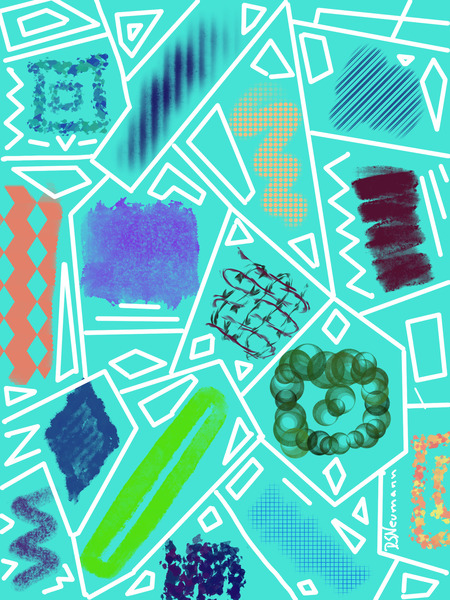 Rectangles In Turquoise Print