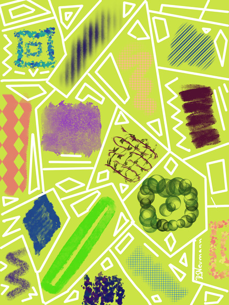 Abstract art - Rectangles In Yellowish Green by Dorothea Neumann