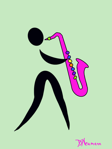 Saxophone Player Silhouette 5 by Dorothea Neumann