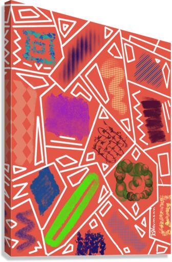 Rectangles In Rusted Red Canvas Print
