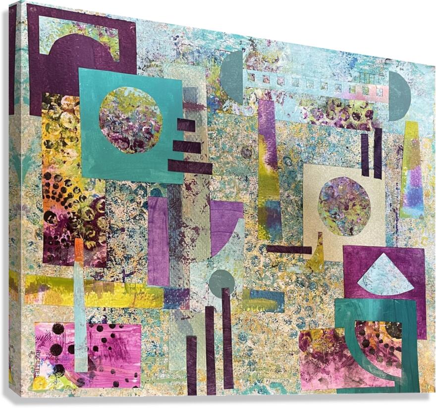 Turquoise Collage Canvas Print