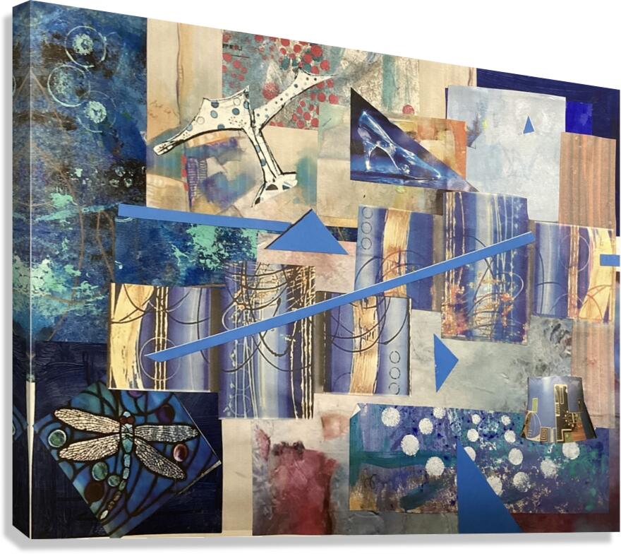 Blue Collage Canvas Print