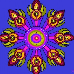 Kaleidoscope on blue