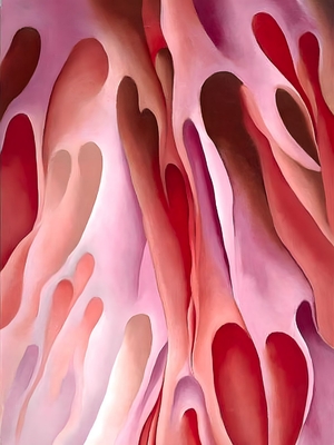 Georgia OKeeffe - Red Hills with Flowers