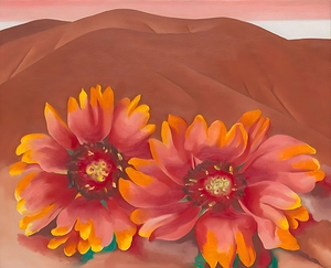 Georgia OKeeffe - Red Hills with Flowers
