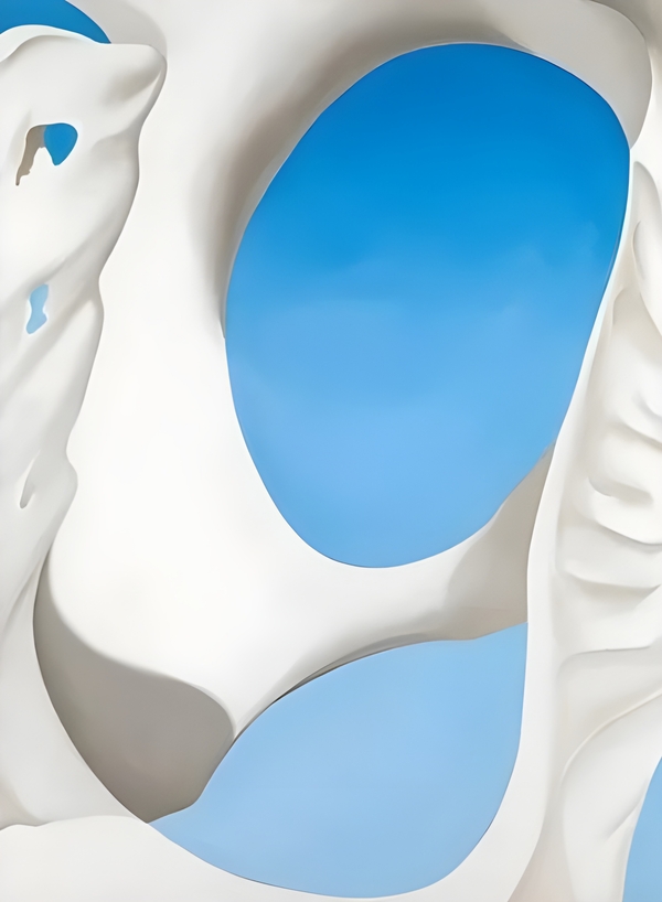 Georgia OKeeffe - Cows Skull White and Blue Print